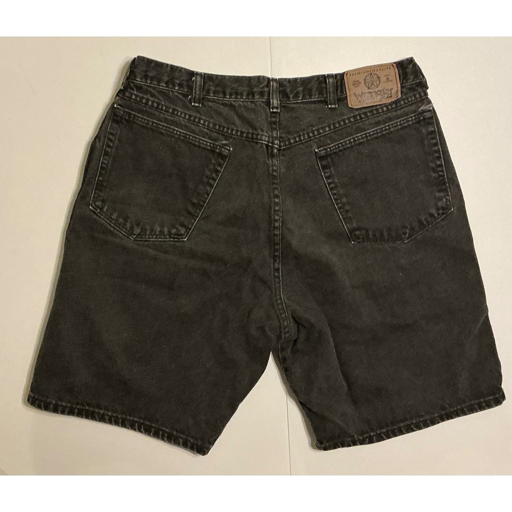 VTG Y2K Wrangler Baggy Jorts Mens Faded Black Sz 34 Cotton Skater